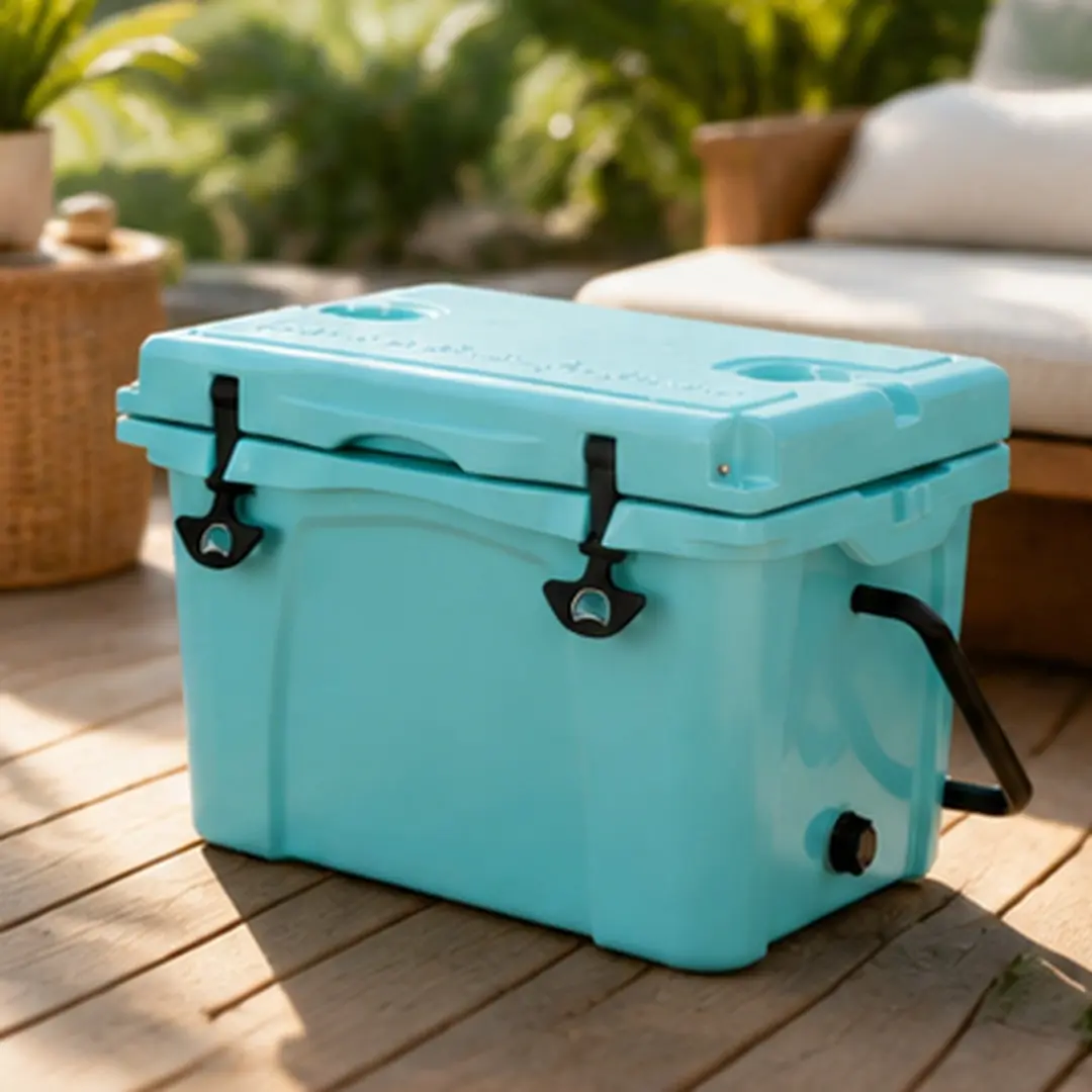 ARCH 25QT Ergonomic Portable Insulated Hard Cooler - Plastic, Bottle Opener, Cup Holder, Forming Ruler, 5-7 Day Ice Retention, Clean Easily, Large Portable Coolers for Fishing, Camping, Outdoor Use (15.75in W), Durable