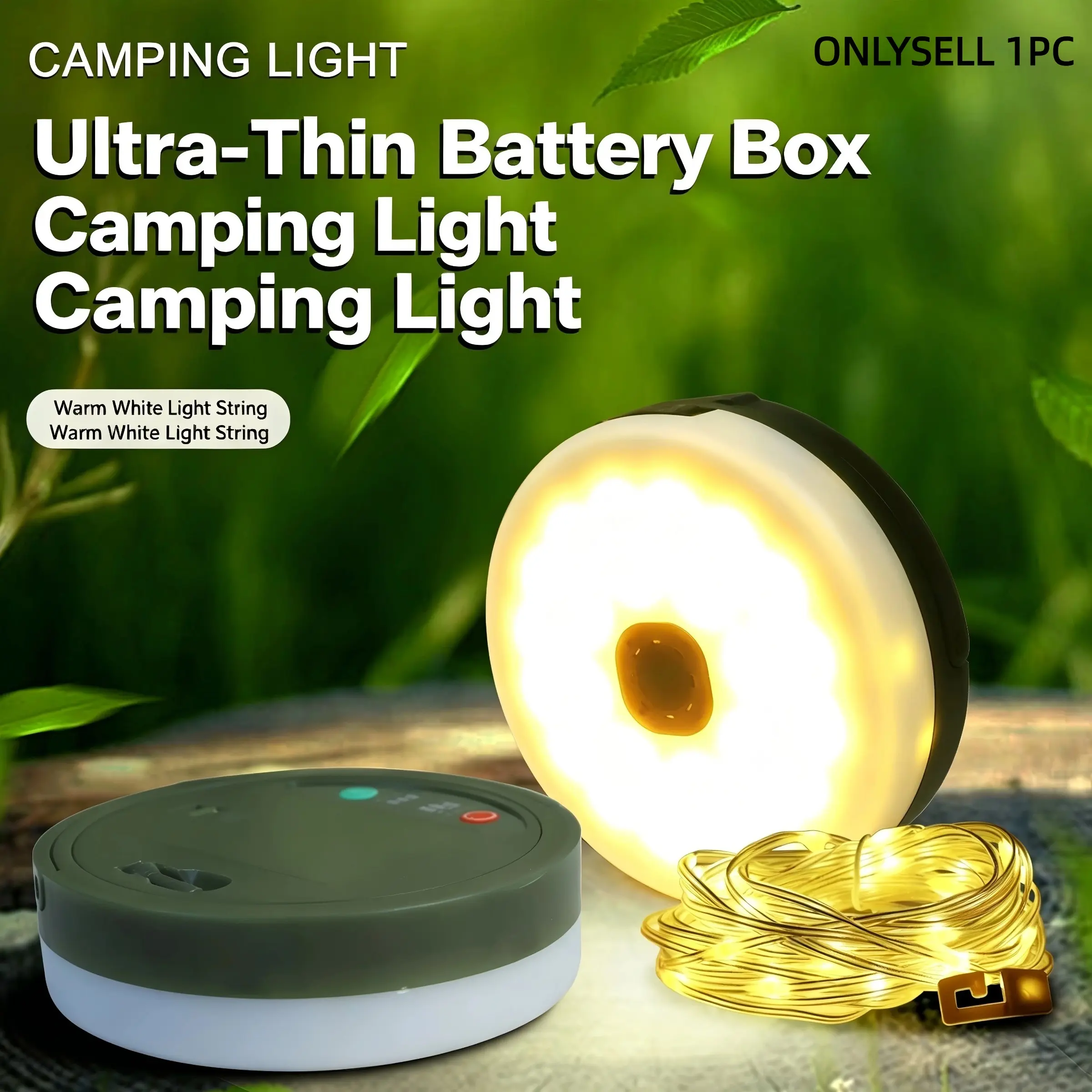 Solar Camping Lantern String Lights, 39.37ft Extendable LED Fairy Lights, Waterproof Emergency Outdoor Light, Rechargeable Mood Lighting