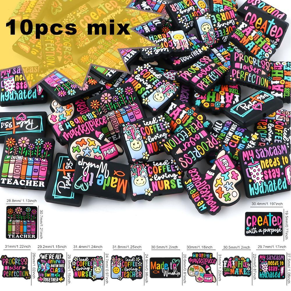 Mixed Color Round Beads, 10pcs DIY Jewelry Making Supplies for Bracelet & Necklace, DIY Jewelry Accessories for Women & Girls, Crafts Accessories, Beads Charms Accessories