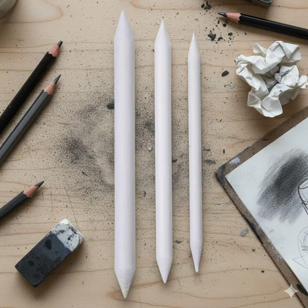 Professional Blending Stump Kit for Art Students: Smudge Proof Anti-Slip Sketching Tools with Strong Blenders for Shading & Drawing, Portable Artist Supplies for Sketching & Studio Work