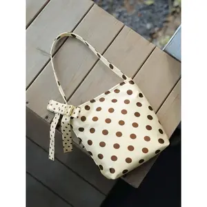 URBAN REVIVO Textile Lined Shell Polka Dot Medium Stretch Minimalist Bags