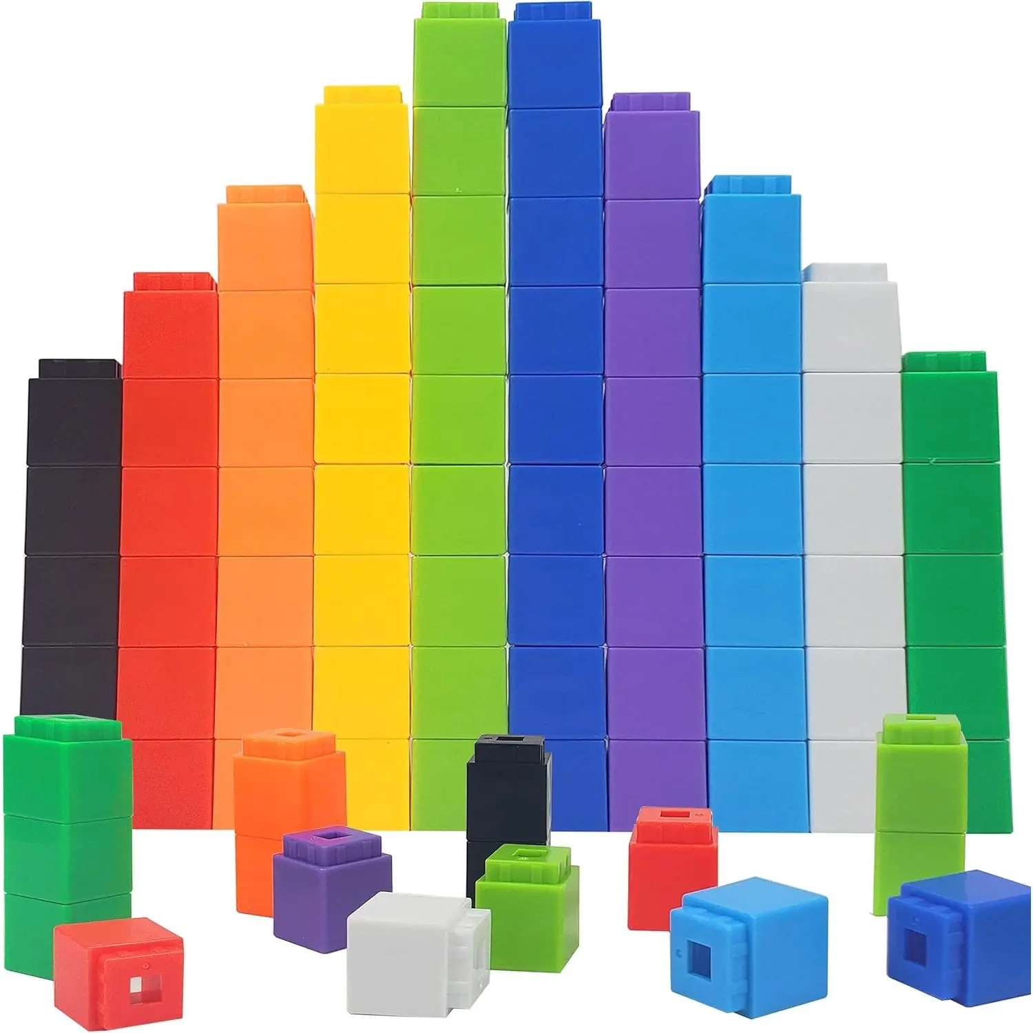 Math Manipulatives Counting Cubes, Educational Math Linking Cubes, Classroom Toys Kindergarten Learning Materials Homeschool Supplies,Set of 100 Math Cubes for Kids Ages 3+fidget toys