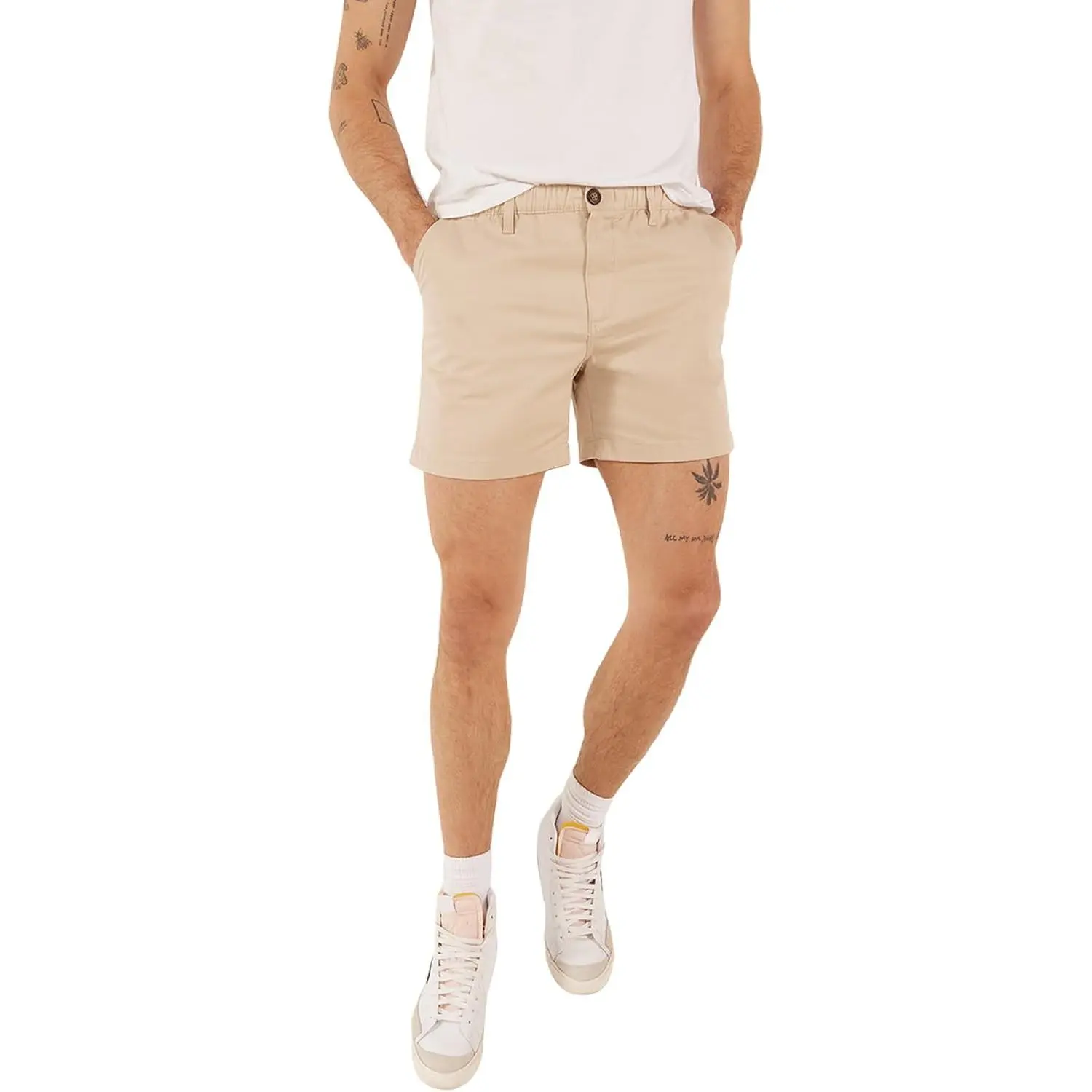 Chubbies Men's Stretchy Chino Shorts - 5.5 in, Elastic Waistband, Button Closure, Side Pockets, Back Zipper Pocket, Stretch Cotton Blend, Casual Fit, for Day & Golf Menswear