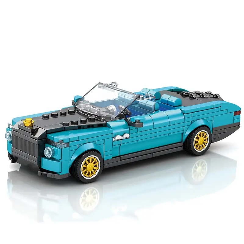 Blue Building Block Car Toy, 417pcs Home Decoration Series, Suitable for Ages 14+, Christmas Gift Birthday Present