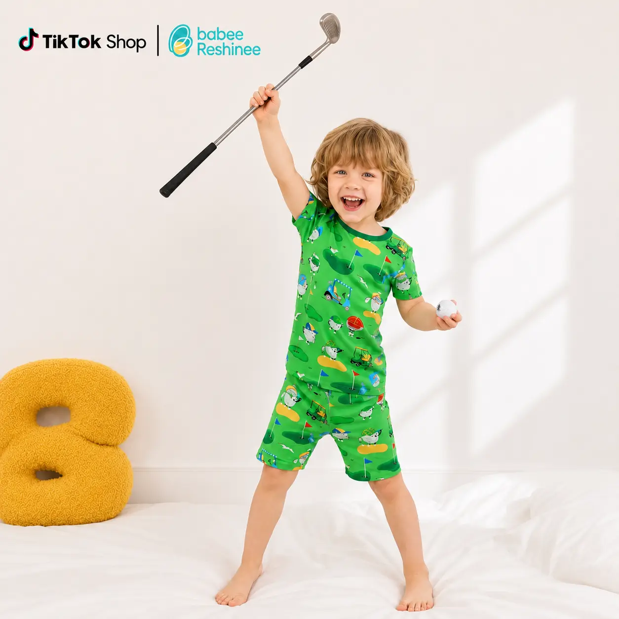 babee Reshinee 93% Bamboo Viscose Kids Pajama Set, Toddler Boys Girls Short Sleeve Summer Pjs, Soft Breathable Stretchy Snug Fit Sleepwear, Cute Everyday Print, Birthday Gift, 12M-8Y, Bamboo Pajama Sets, Casual Baby Boys Sleepwear, cartoon pajamas