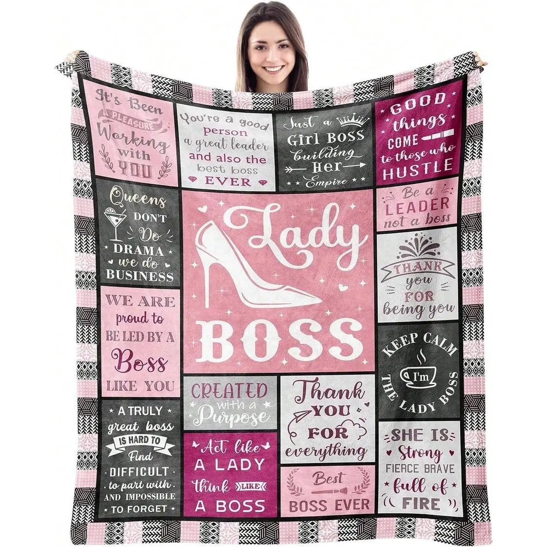 Gifts For WomenThrow Blanket 60"X50", Best Boss Gifts For Women, Christmas Birthday Appreciation Thank You Gifts For Boss Woman Female,As Valentine's Gifts Birthday Gifts, Family, Wedding, Souvenir Blankets, Polyester Blankets Suitable For All Seasons