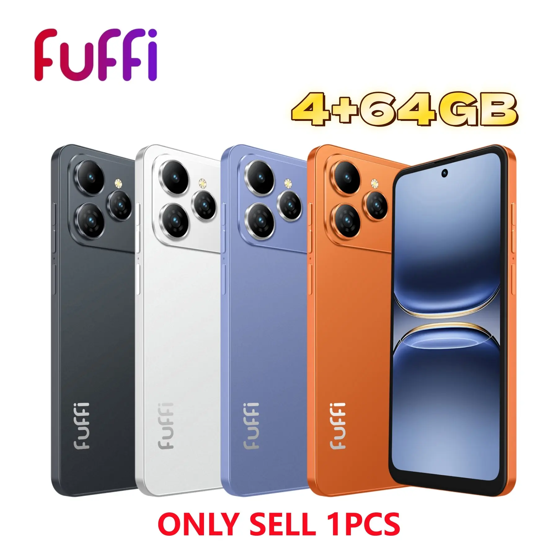 Fuffi M17 Pro Large Screen Smartphone, 6.56-Inch HD Screen, 4GB RAM and 64GB ROM, 4G Network, Dual Sim, 5MP+13MP Camera, 3800mAh Battery, Android System Global Smartphone