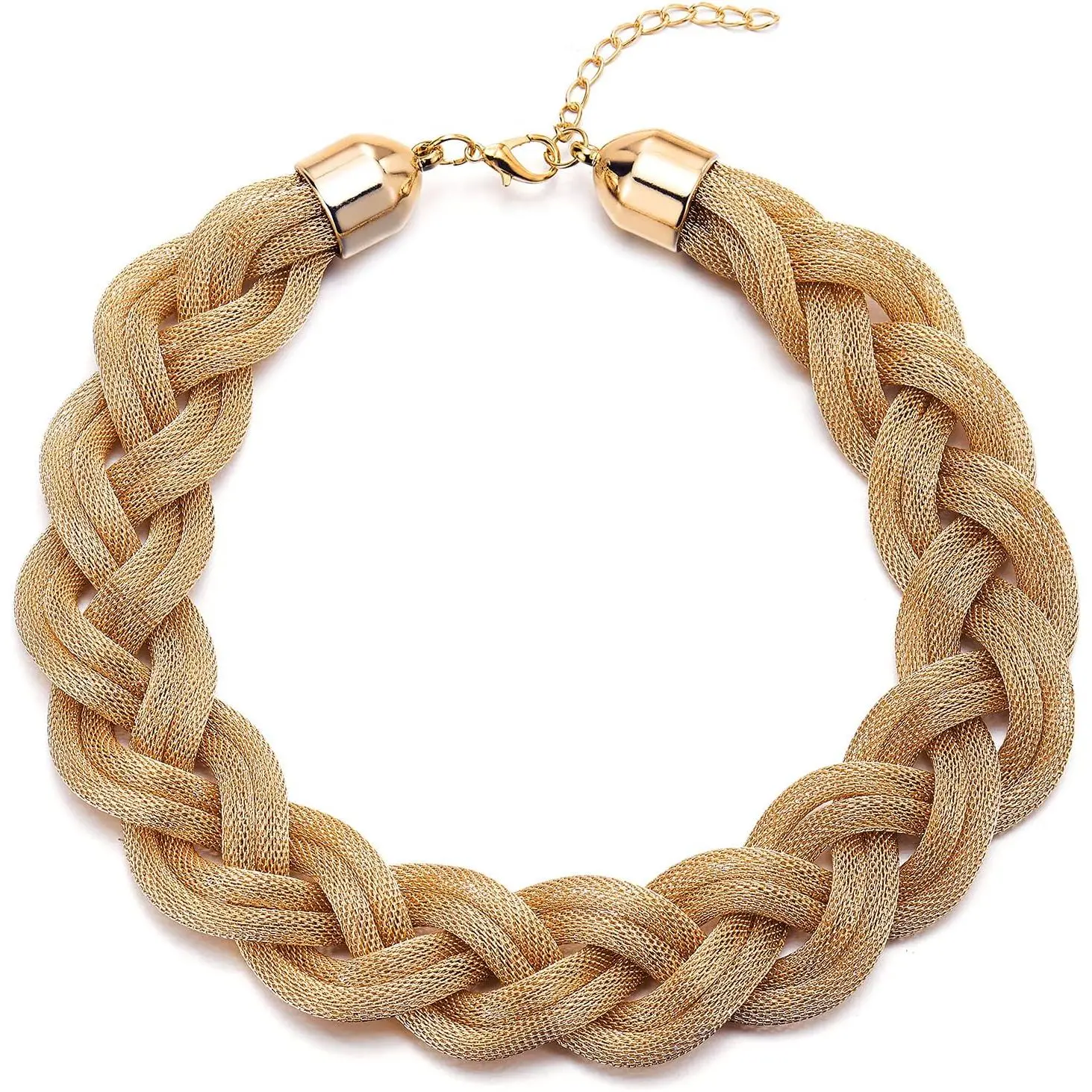 Statement Necklace, Braided Hollow  Large Bib Choker , Dress Prom