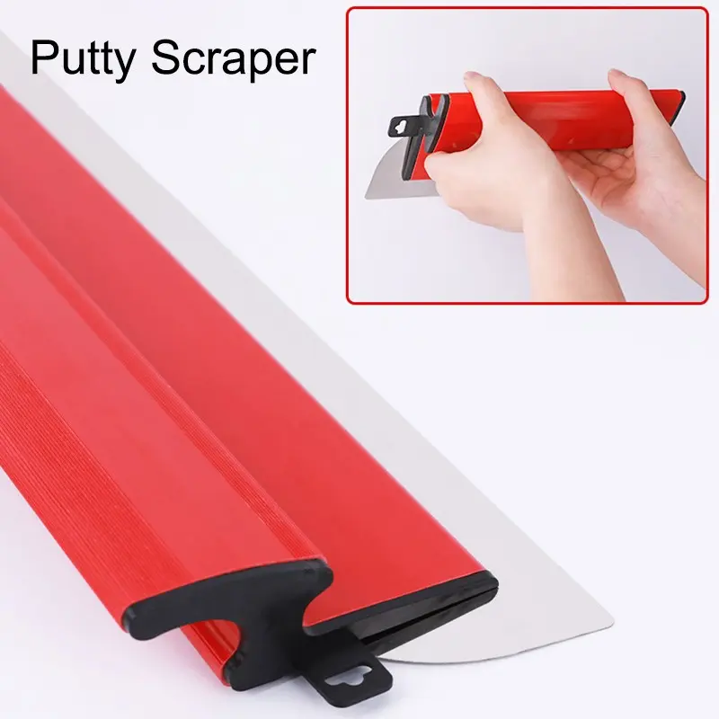 Stainless Steel Putty Scraper, Flexible Drywall Smoothing Spatula, Ergonomic Design, Metal & Plastic Material, Effortless Construction & Finishing Tool, Scraper Tools, Multi-Size (25cm/9.84inch, 40cm/15.75inch)
