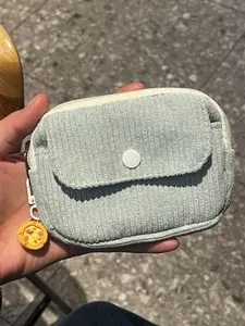 Zero Money Storage Bag, Dual Layer Student ID Wallet Card Case, Plain Color Versatile Small Bag, Keychain, Data Cable Organizer