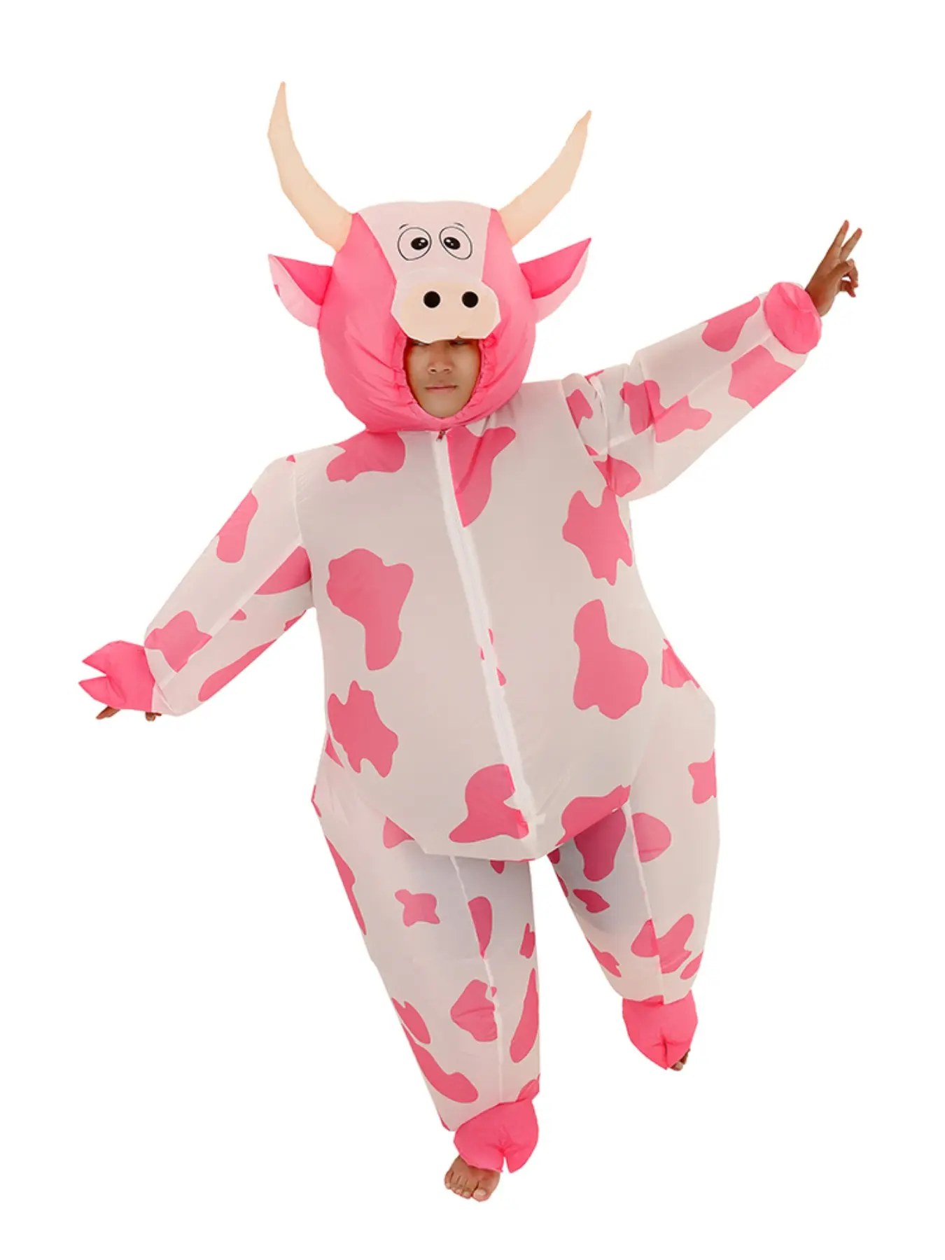 Inflatable Cow Costume Polyester Blow up Costume for Cosplay Party Festival Halloween Parade Carnival Suit Jumpsuit
