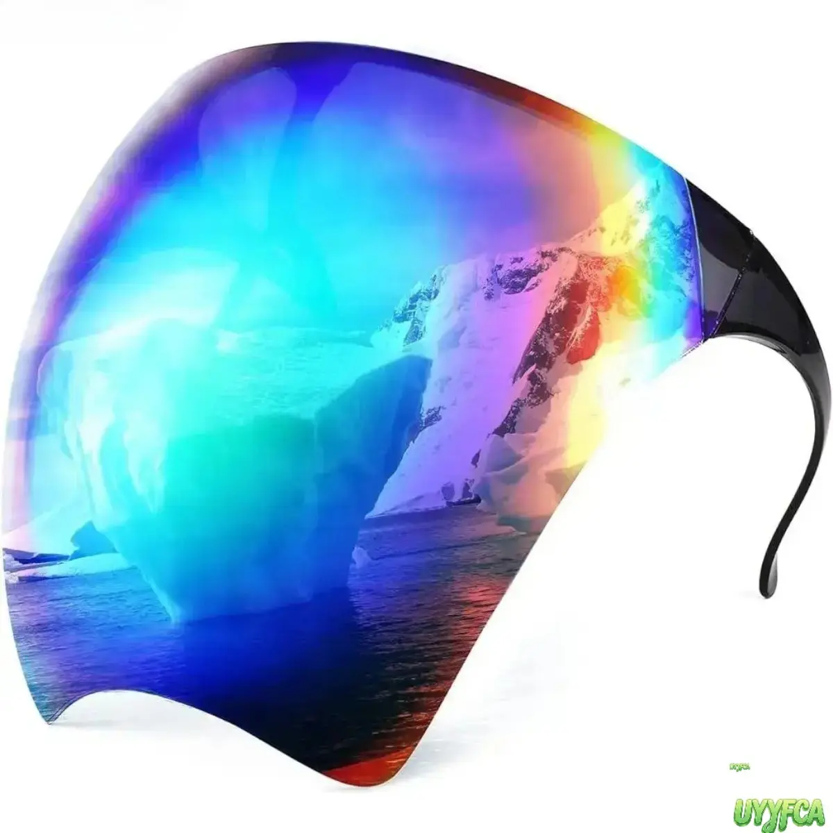 Futuristic Full Face Shield Visor Sunglasses, Anti Fog Mirror Coated Wrap Around Lens with UV 400 Protection, Wind Dust Splash Proof One Piece Eyewear with Soft Integrated Nose Pad, Cyberpunk Unisex Goggles for Cycling Hiking Sports tiktokshopbacktoschool