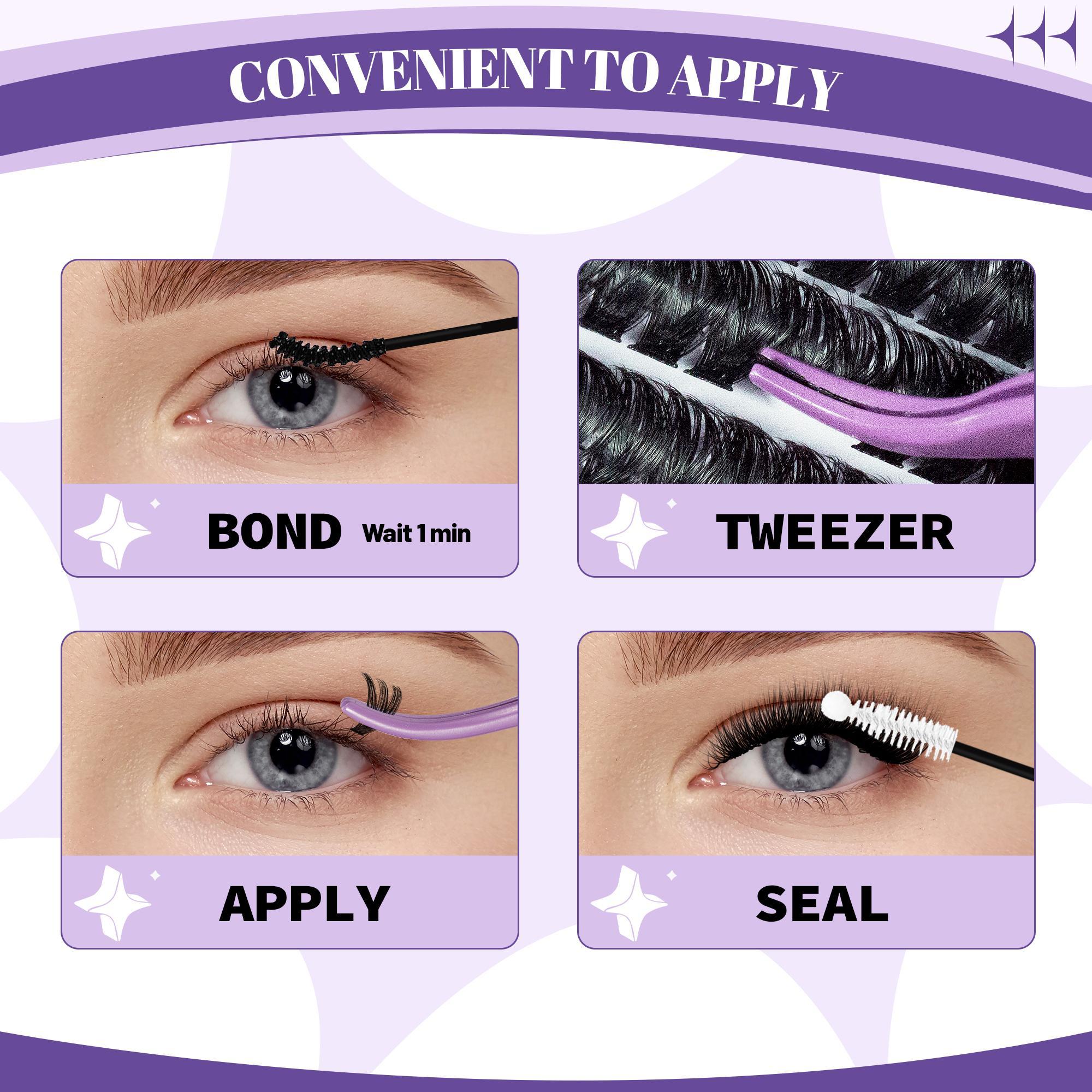 Mixed Length Individual False Eyelashes Kit with Tweezers, Glue & Glue Remover, 360pcs/set Natural Look Eyelashes Kit, Eyelashes Extensions, Cluster Lashes Kit, Eyelash Tools, Lash Clusters, Cosmetic, Eye Makeup Products, DIY Lash Kit