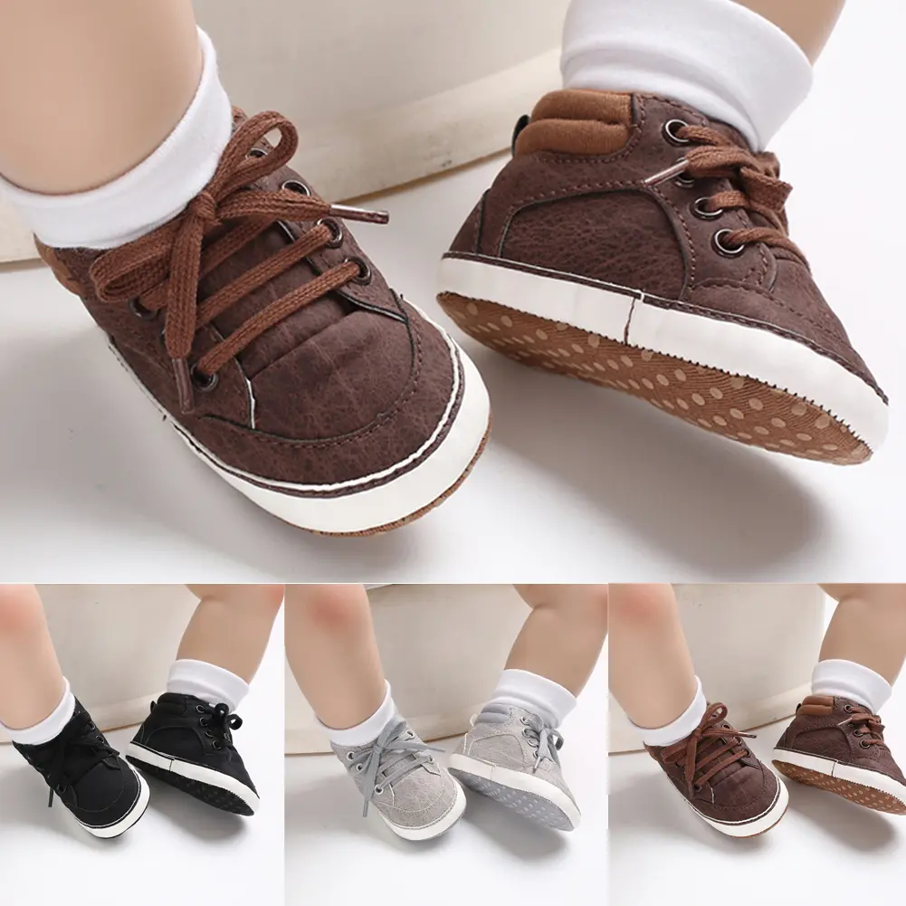 Unisex Baby Girls Boys Cotton High-top Shoes Newborn Infant Anti-Slip Soft Sole Frist Walking Breathable Sneakers 0-18 Months