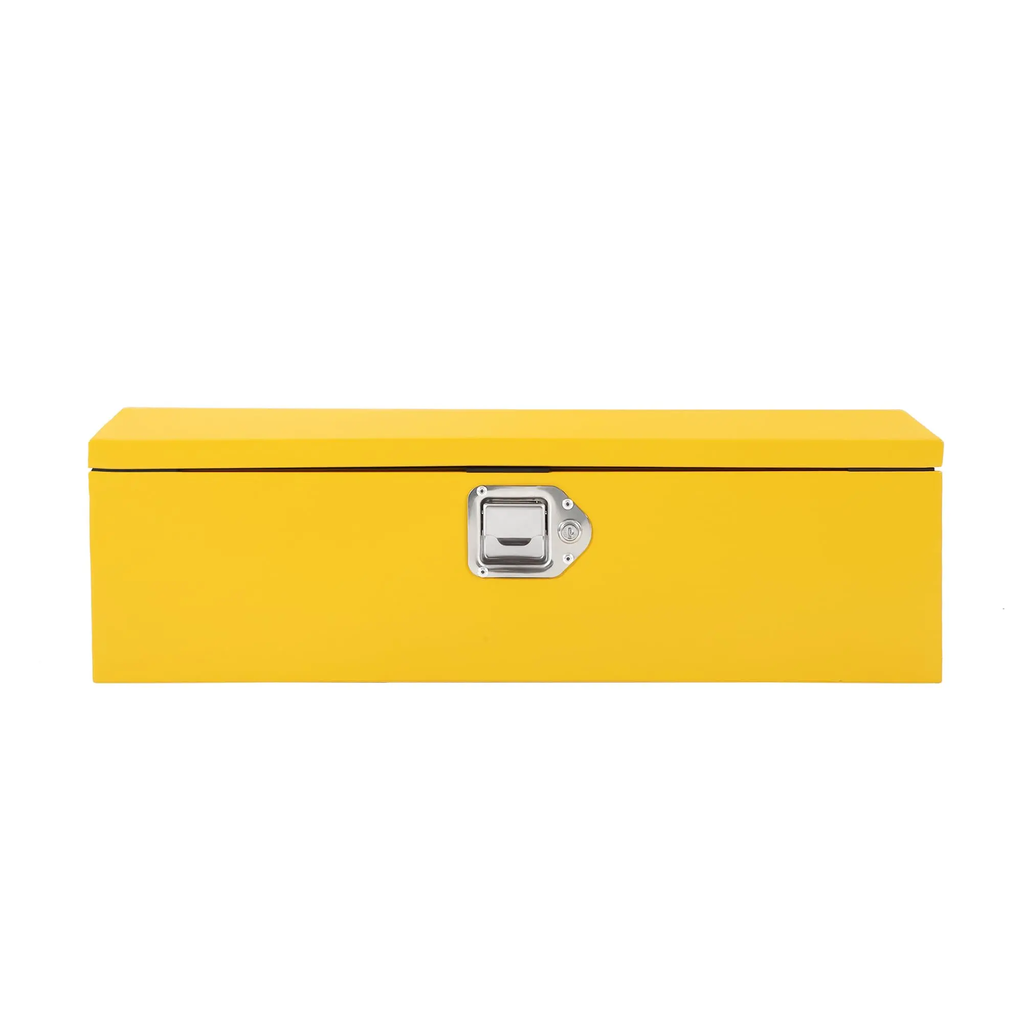 Heavy Duty Truck Tool Box - Waterproof Diamond Plate Steel Storage Chest with Lock & Side Handles for Pickup Truck, Trailer, RV & Workshop, Powder-Coated Yellow