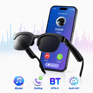 Smart Bluetooth Glasses,Open-Ear Audio Sunglasses,Wireless Music,Hands-Free Calls, Voice Assistant for Driving Cycling Running Office