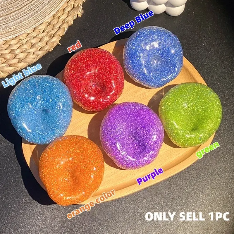 Creative Colorful Stress Relief Squeeze Toy Ball, Moldable Slow Rebound Air Sucking Transparent Squishy, Unisex Relaxation Game
