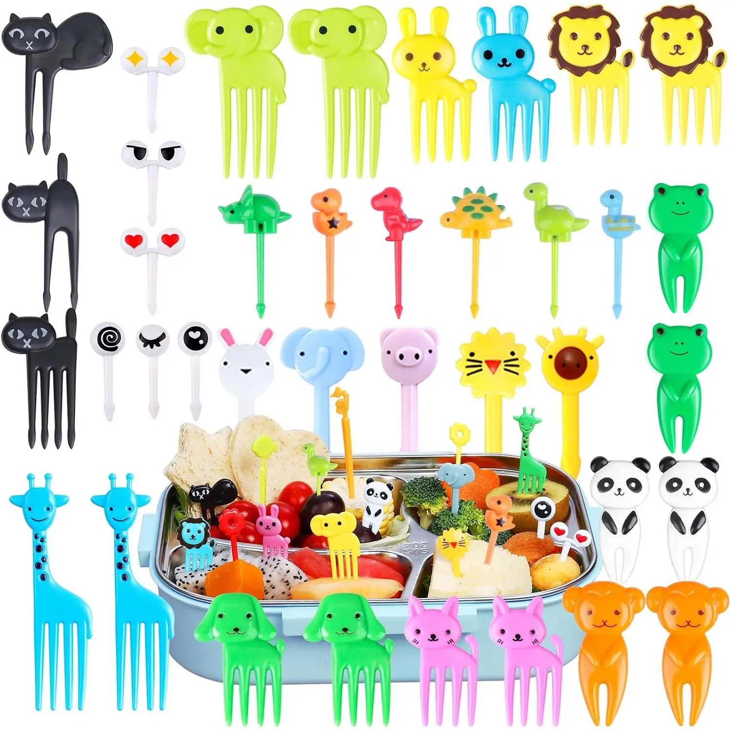 150 count   Picks fo , Cute Catoon Bento Lunch Box Accessoies | Fun   Picks, eusable Fuit Toothpicks, School Lunchbox Accessoies Decoations, fo Toddles, Boys & Gils, BPA-Fee