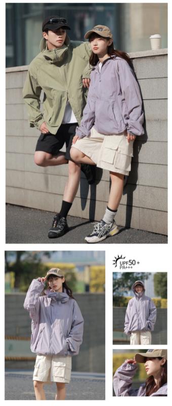 Kyn Apparel Outdoor Sunscreen Clothing Summer Hiking Jackets UPF50+ Ultraviolet Protection Couple's Hooded Jacket Traveling Hiking Fishing