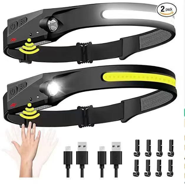 Sensing Headlamp, High-Intensity Lighting, Outdoor Night Fishing, Head-Mounted Helmet Light, LED Headlamp With Long-Lasting Lithium Battery