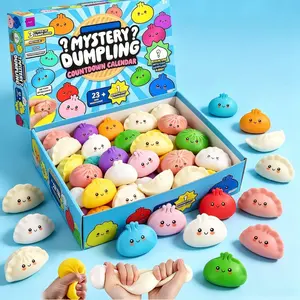 24 Mini Glitter Dumpling Countdown Calendar Blind Box, Colorful Stress Relief Toys, Perfect for Parties and Gifts