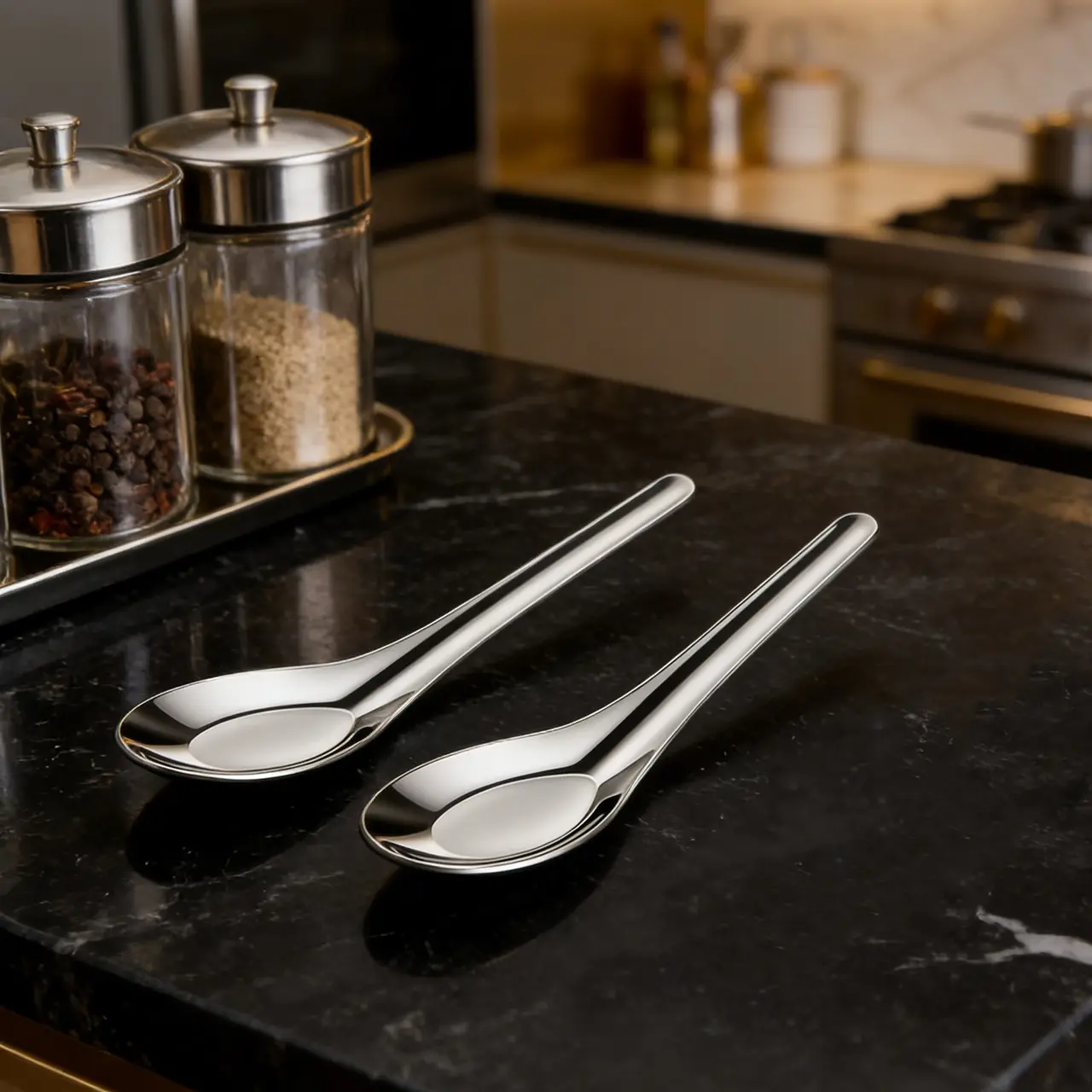 8/12pcs Stainless Steel Spoons, Silver Color Flat Bottom Soup Spoon, Home Use, Student Canteen, Ideal for Parties and Restaurants