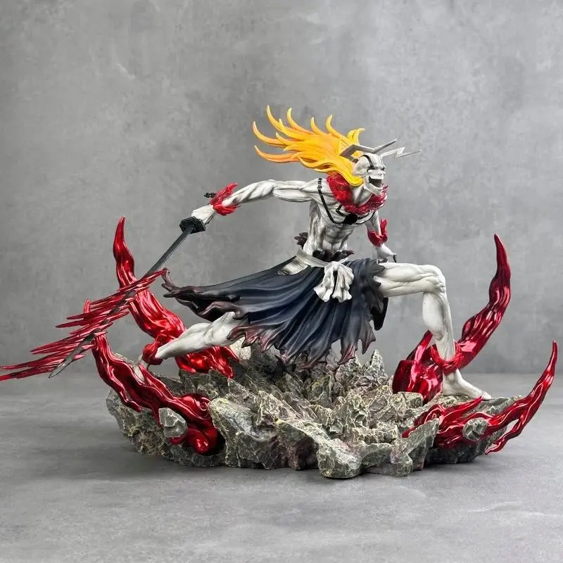 Bleach Ichigo Hollowfied Horn & Final Getsuga Tensho 23cm Anime Action Figure Statue Desktop Decoration Gift Ichigo Statue