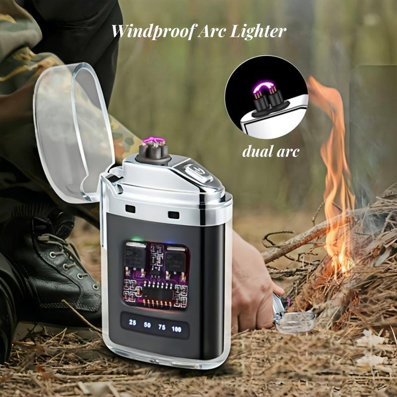 Windproof Electronic Lighter, Usb Rechargeable, Compact And Portable, Ideal For Camping, Travel, Wilderness Survival, Candles, Aromatherapy, And Outdoor Adventures. Stylish Design And Robust Construction. Camping Gear.