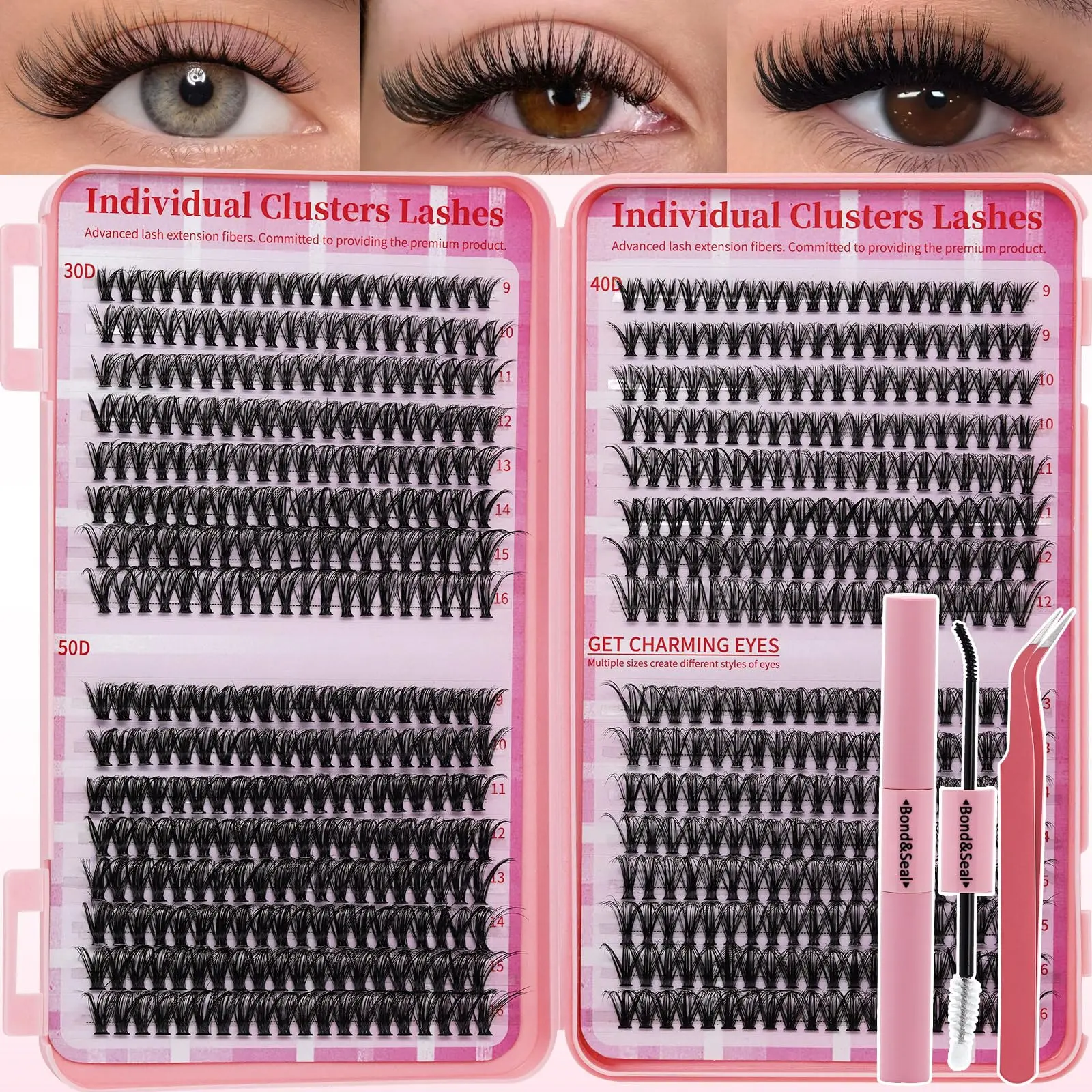 D Curl Wispy Cluster Lashes Kit Including Glue and Sealer | Natural Feathery DIY Lash Extensions At Home | Ideal Present for Makeup Lovers & Starters #MakeupGoals