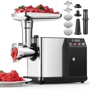 Meat  Electric 3000W Max with  Color Screen, Auto-Reverse & -in Storage - 3 Speed Settings,Grinding, Sausage & Kibbe Making for  Use, Stainless Steel