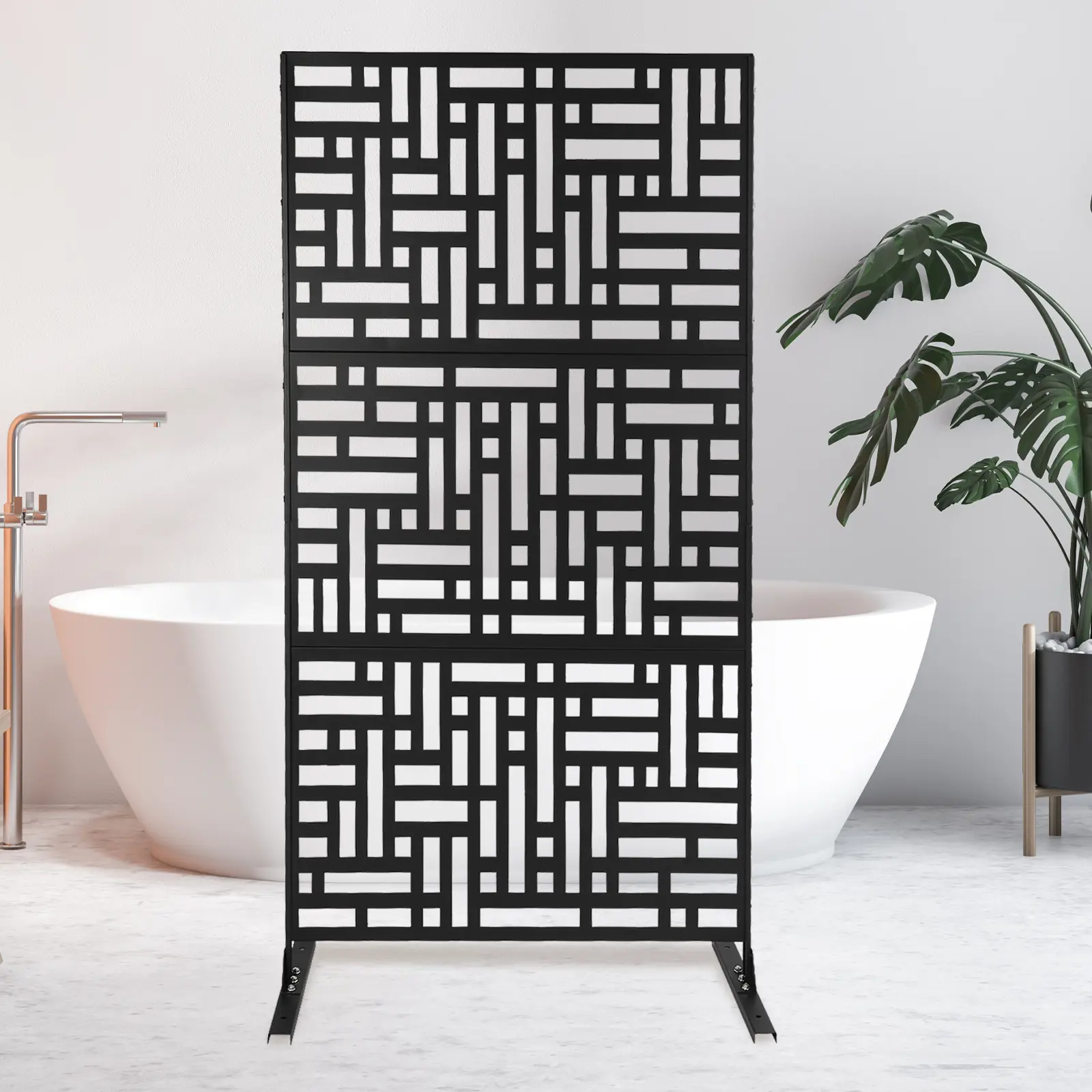 190x90cm Black Room Divider Screen for Bedroom Dining Room Hotel Decoration Use