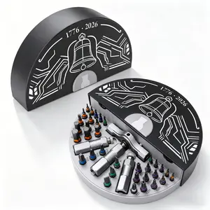 【4th of July Sale】37-In-1 Multi-Function Ratchet Screwdriver Set, 6.2° Angle Design, Ergonomic Handle, Chrome Vanadium Magnetic Bits, Gift Box Packaging