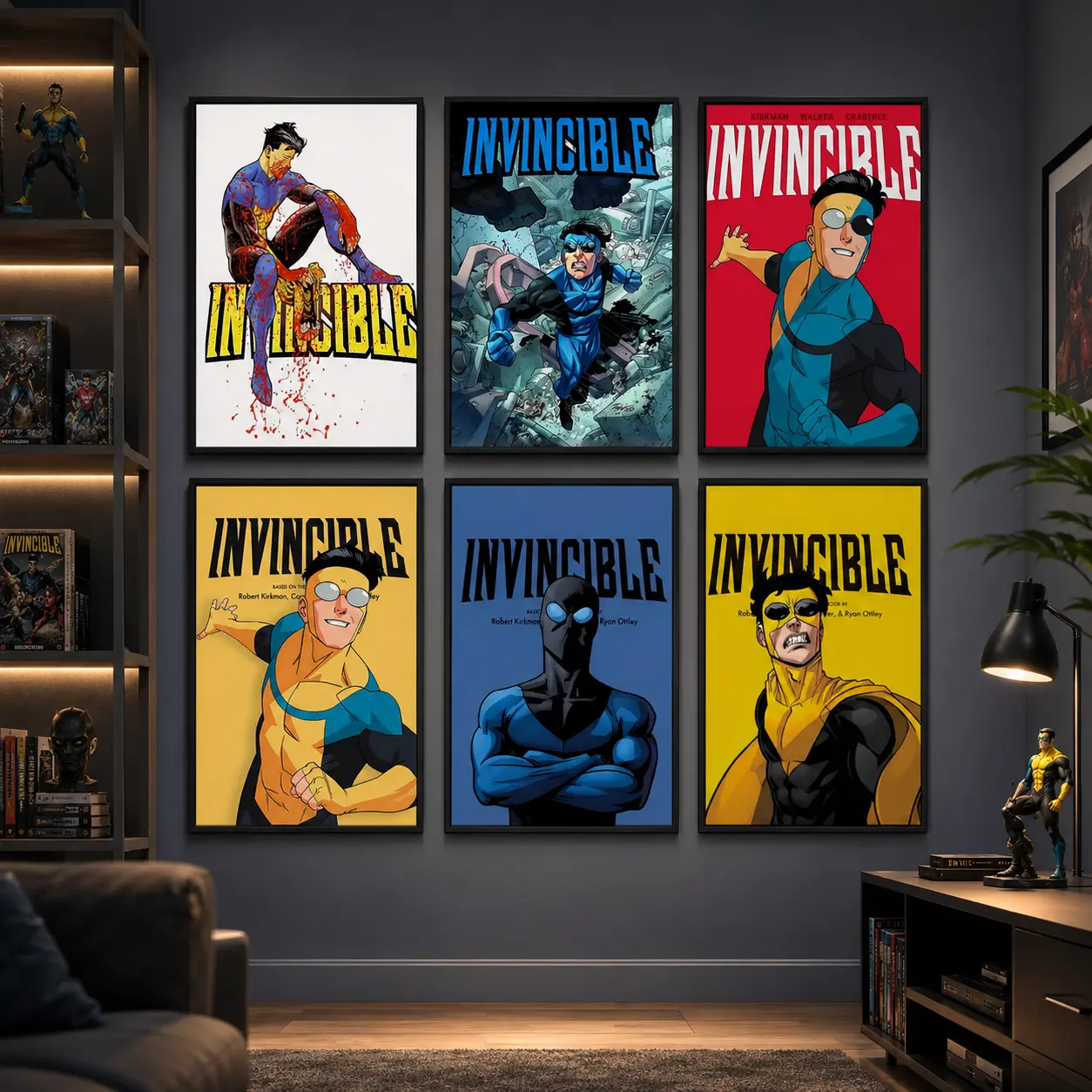 Industrial Canvas Wall Art Poster - Cool Wall Art with Graphic Print Design, Vibrant Cartoon Superheroes, Gaming Room Home Decor, Fan Gift (Home Supplies Posters & Prints, Room Inspo)