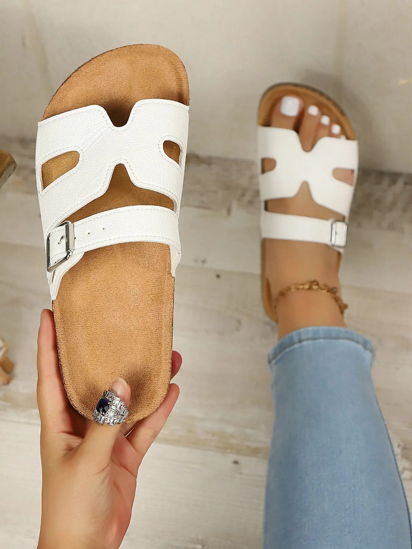 Women's Soft Insole Fashion Sandals, Luxurious Adjustable Strap Slippers, Comfortable Non-Tiring Shoes for Vacation and Commute
