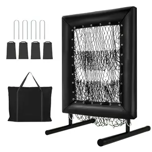 9 Hole Baseball Pitching Net with Strike Zone, 9 Pockets Pitchers Throw Training Height-Adjustable Trainer Includes Carry Bag & Ball for Pitching & Batting Drills