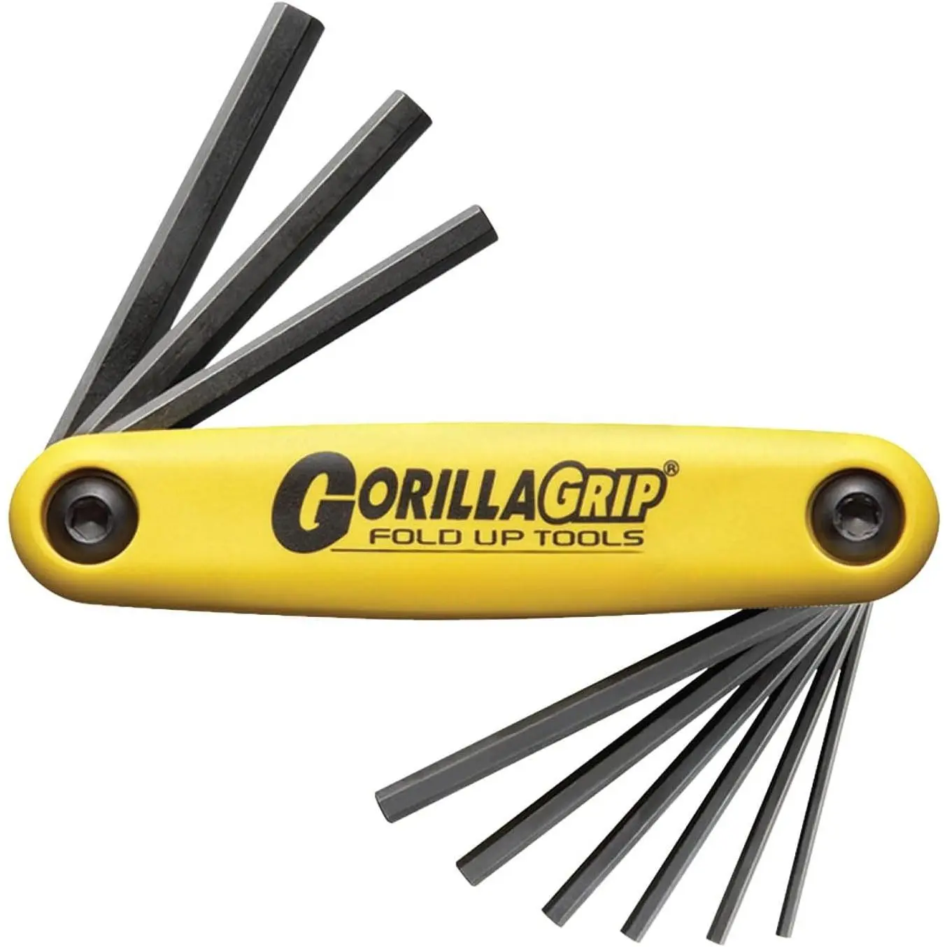 12591 GorillaGrip Set of 9 Hex Fold-up , sizes .050-3/16-Inch