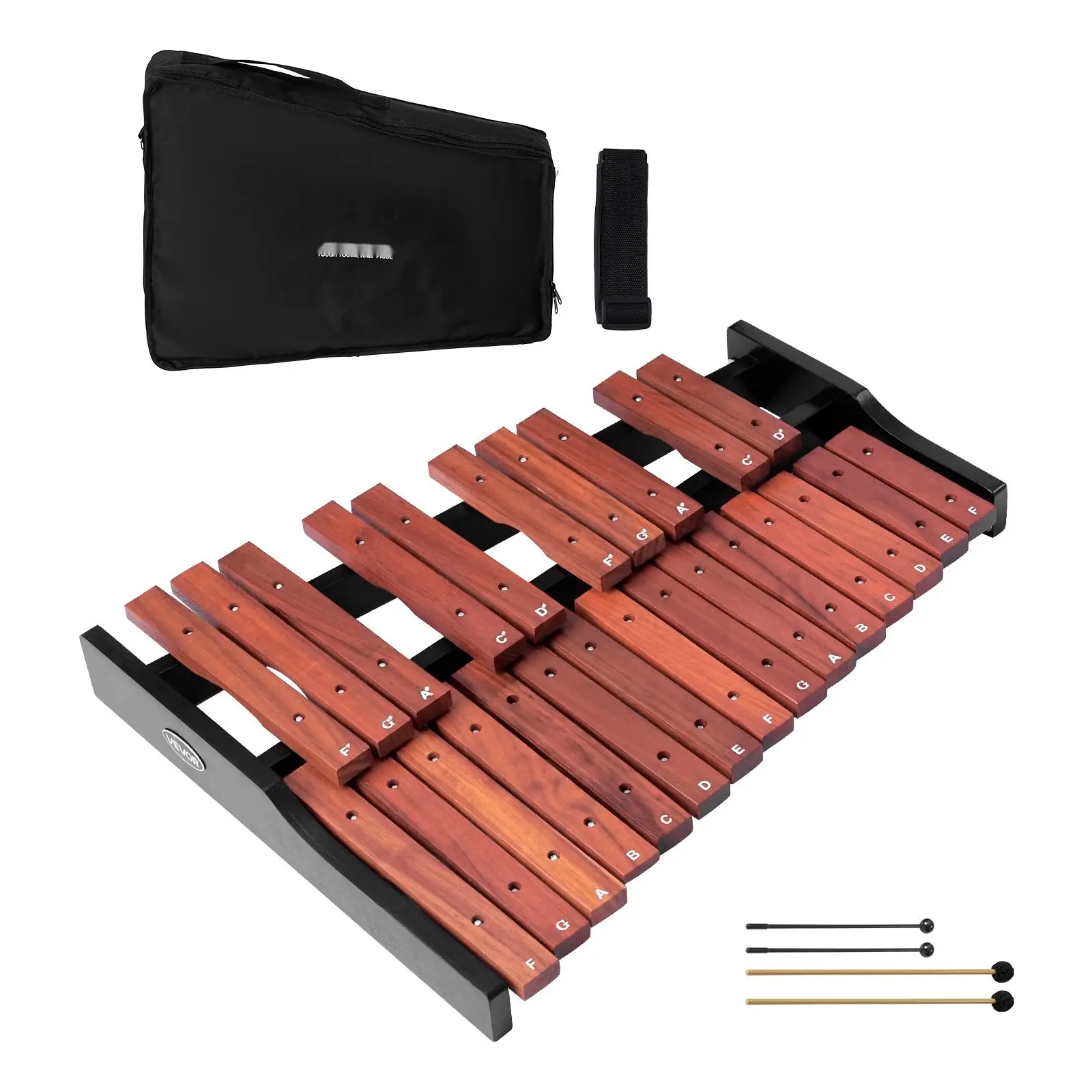 Wooden Glockenspiel Xylophone With 25 Notes, Professional Percussion Instrument, Includes 4 Mallets, Carrying Bag, Beginner Friendly Glockenspiel Kit For Adults And Kids, Educational Music Toy For Schools And Home