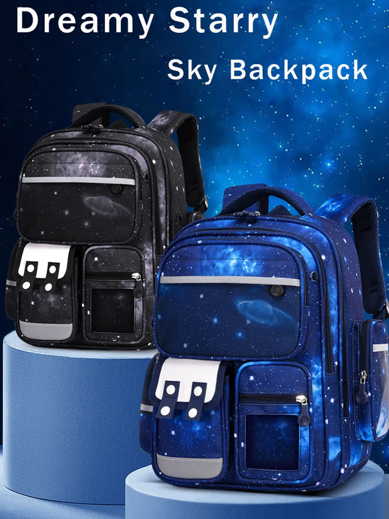 Student Backpack Astronaut Space Man Starry Sky, Elementary School Dual Shoulder Bag, Casual printed Backpack, Casual Travel Backpack, Durable Large Capacity, Cool Design