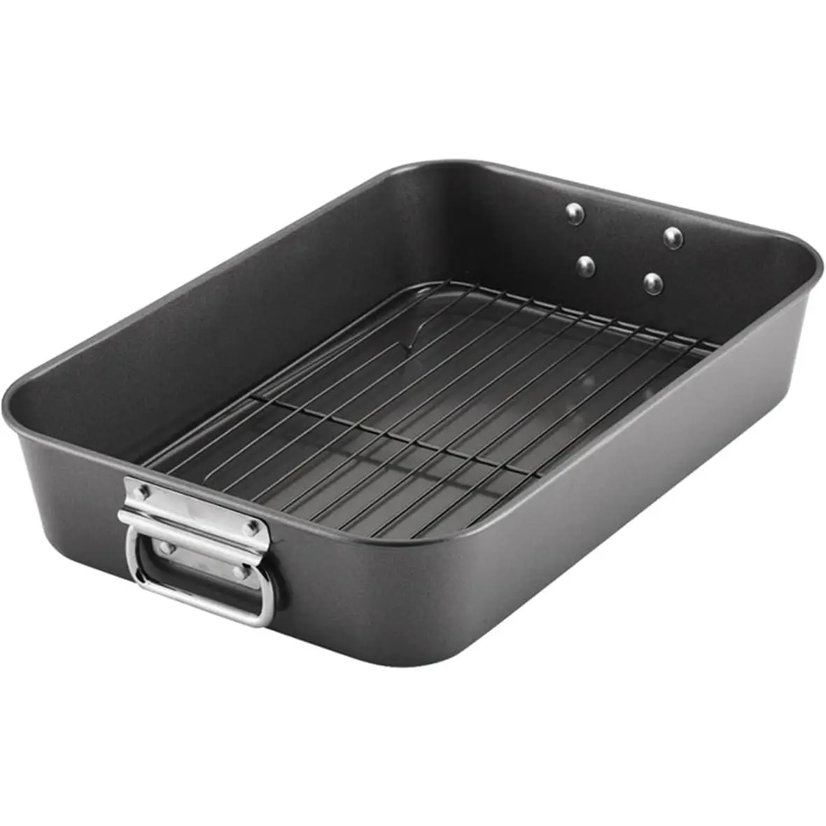 Nonstick Heavy Duty Roasting Pan with Rack for Ovens, Large 11 inch x 15.5 inch, Ideal for Cooking Meats, Turkey, Vegetables to Make Delicious Family Meals