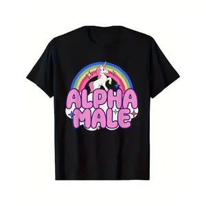 Alpha Male Unicorn Funny Sarcastic Ironic Weird Y2k Humor T-shirt