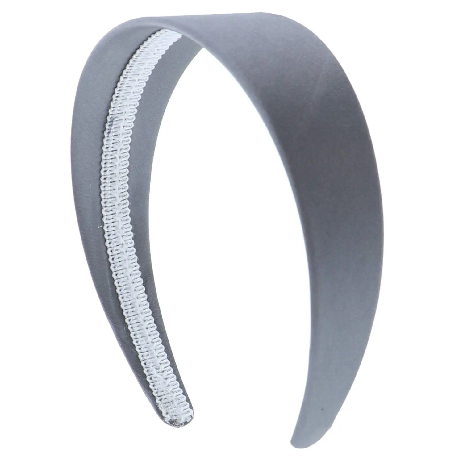 2 Inch Wide Satin Hard Headband, No , Grey | Fits Women and Teens, Fashion Hair , Comfortable for Daily Use