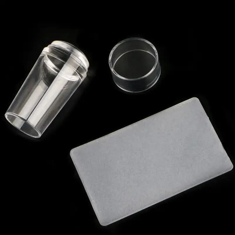 DIY Quick Building Gel Nail Tips Set, French Tips Manicure Set with 1 Count Stamping Plates & 1 Count Scraper, Home Nail Art Supplies for Women & Girls, French Tip Nails