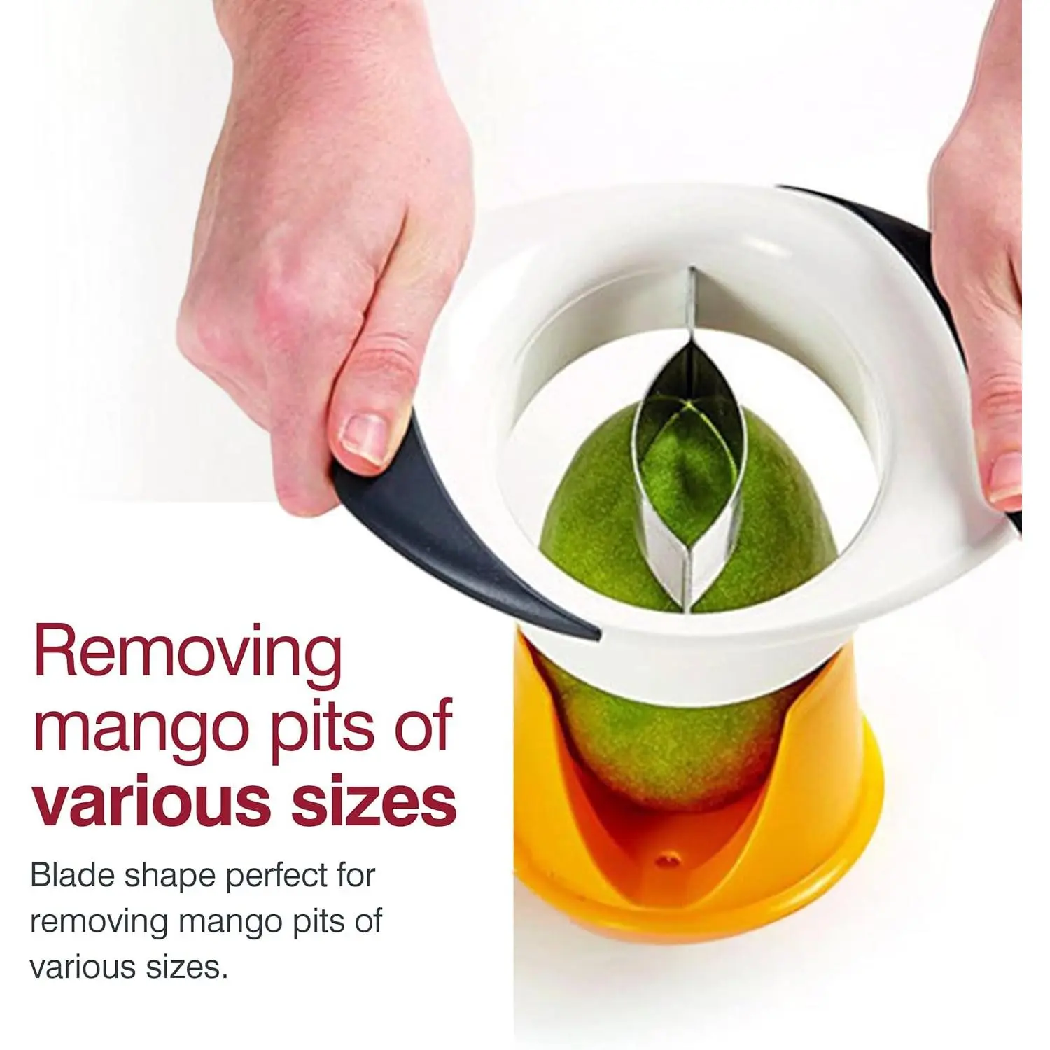 3-in-1 Mango Slicer, Peeler and Pit Remover Tool - Kitchen Mango Depitter & Peeler Gadget - Fruit Slicer with Stainless Steel Blade - Mango Corer for Easy Use