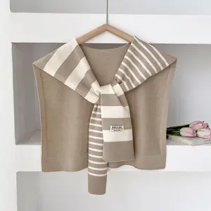 2025 New The Four Seasons Knitted Preppy Striped intersect Shawl Summer Office Air-Conditioned Room Neck And Shoulder Scarf