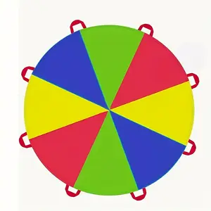 Rainbow Parachute, 2m/3m/3.6m/4m 6.56ft/9.84ft/11.81ft/13.12ft Long Random Color, Outdoor Party Activities, Suitable for Teamwork Games, Family Building Toys
