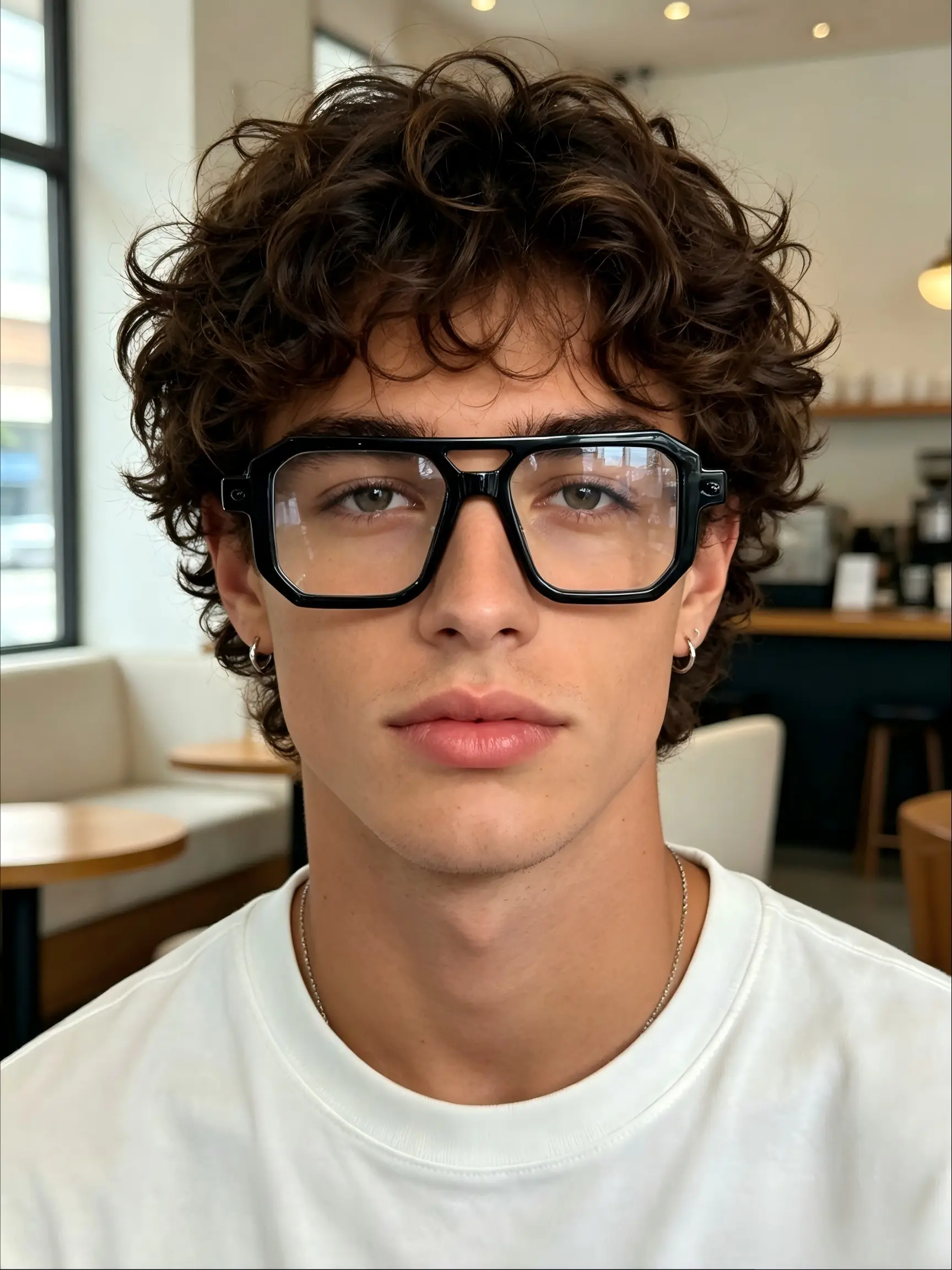 Luxe Fashion Retro Plain Glasses, New European Style Unisex Eyewear, Trendy High-End Rectangular Double Bridge Men's Large Frame Stylish Eyewear
