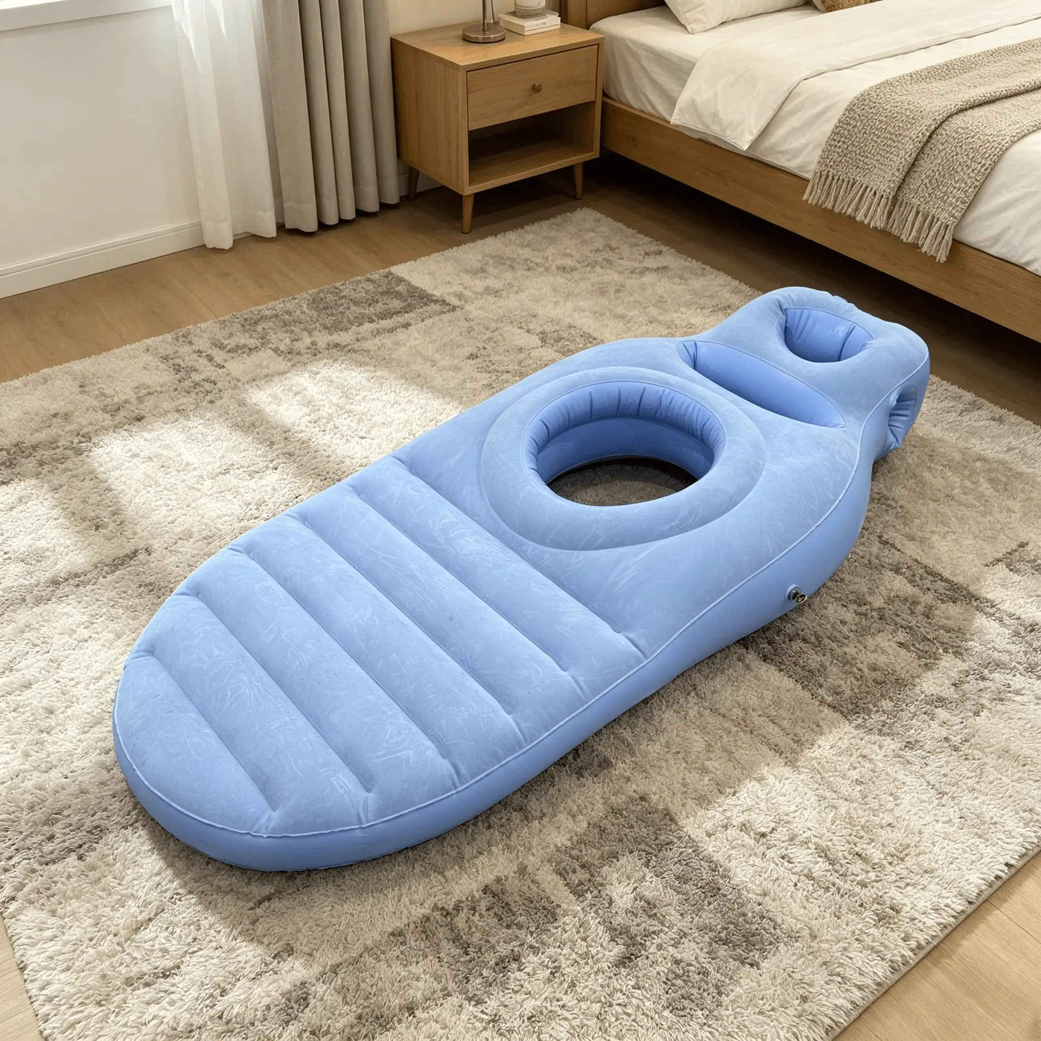 Round Hole Pregnant Woman Air Body Maternity Pillow, Abdominal Cutout Design, Relieves Back and Belly Pressure, Pregnancy Sleep Support Mattress
