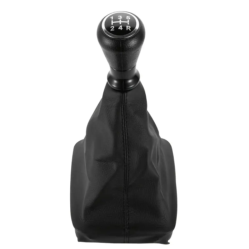 Faux leather/ABS gear shift lever and trunk dust cover for Peugeot 206 and 406, 5-speed Shift Knob