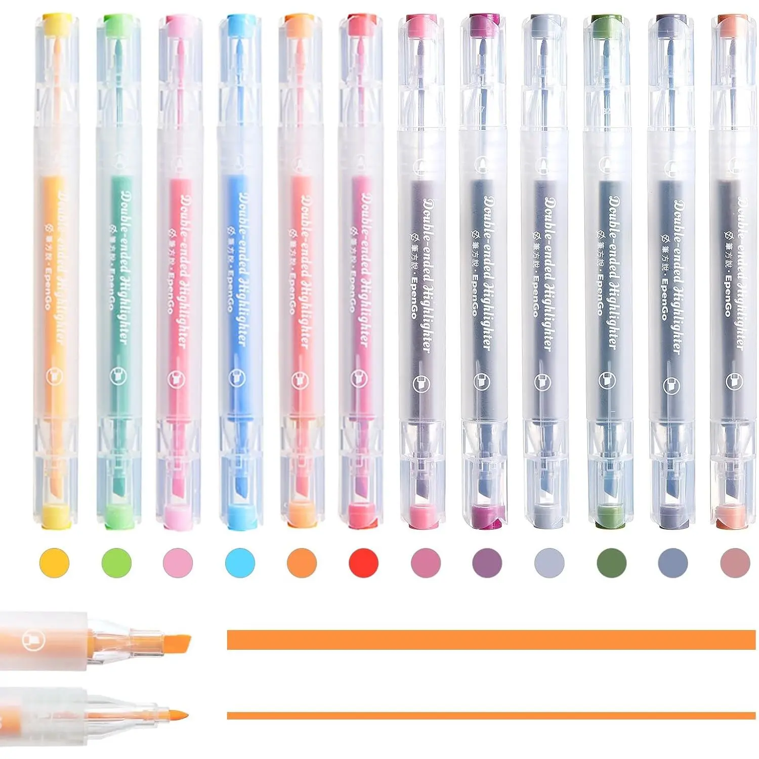 Highlighters No Bleed, 12 Pack Double-Ended Pastel Quick-Dry | Chisel & fine  tips, no smear smooth ink. Ideal for  study, school, note taking, journaling & art projects.