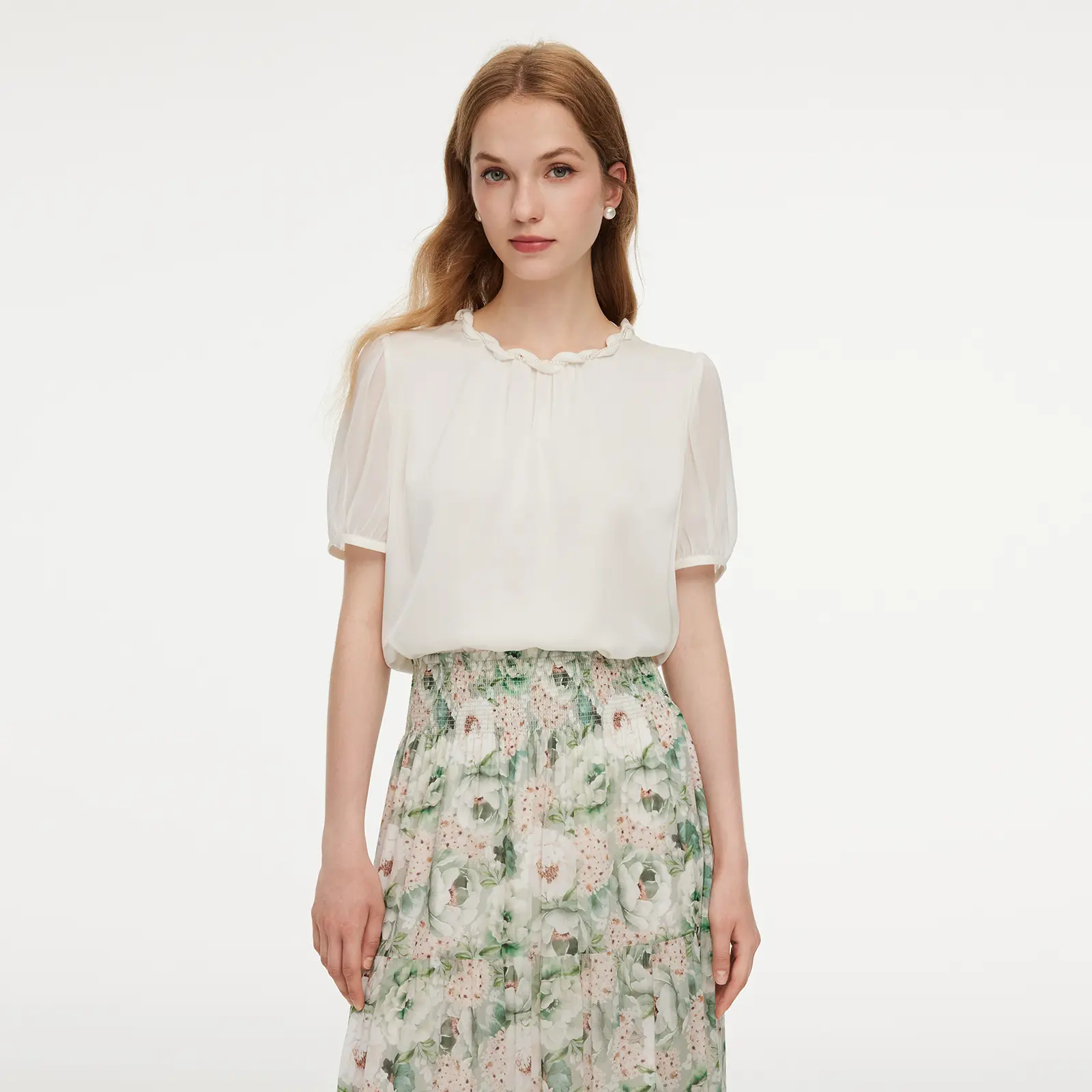 Women's 22MM Mulberry Silk Twisted Round Neck Blouse - Plain Solid Tops with Flattering Fit, Stylish Shirts for Daily Wear